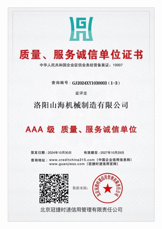 質(zhì)量、服務(wù)誠信單位證書